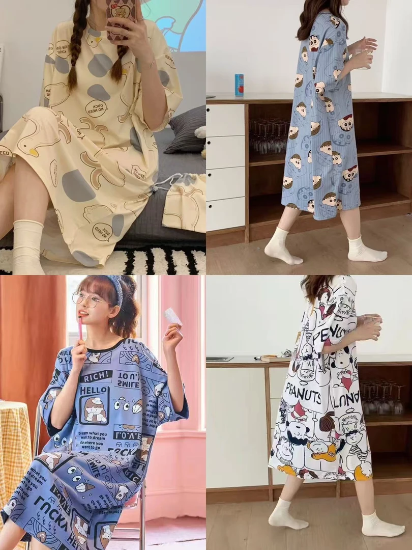 睡衣女士夏季短袖短裤薄款卡通可爱2025年新款加大码家居服两件套
