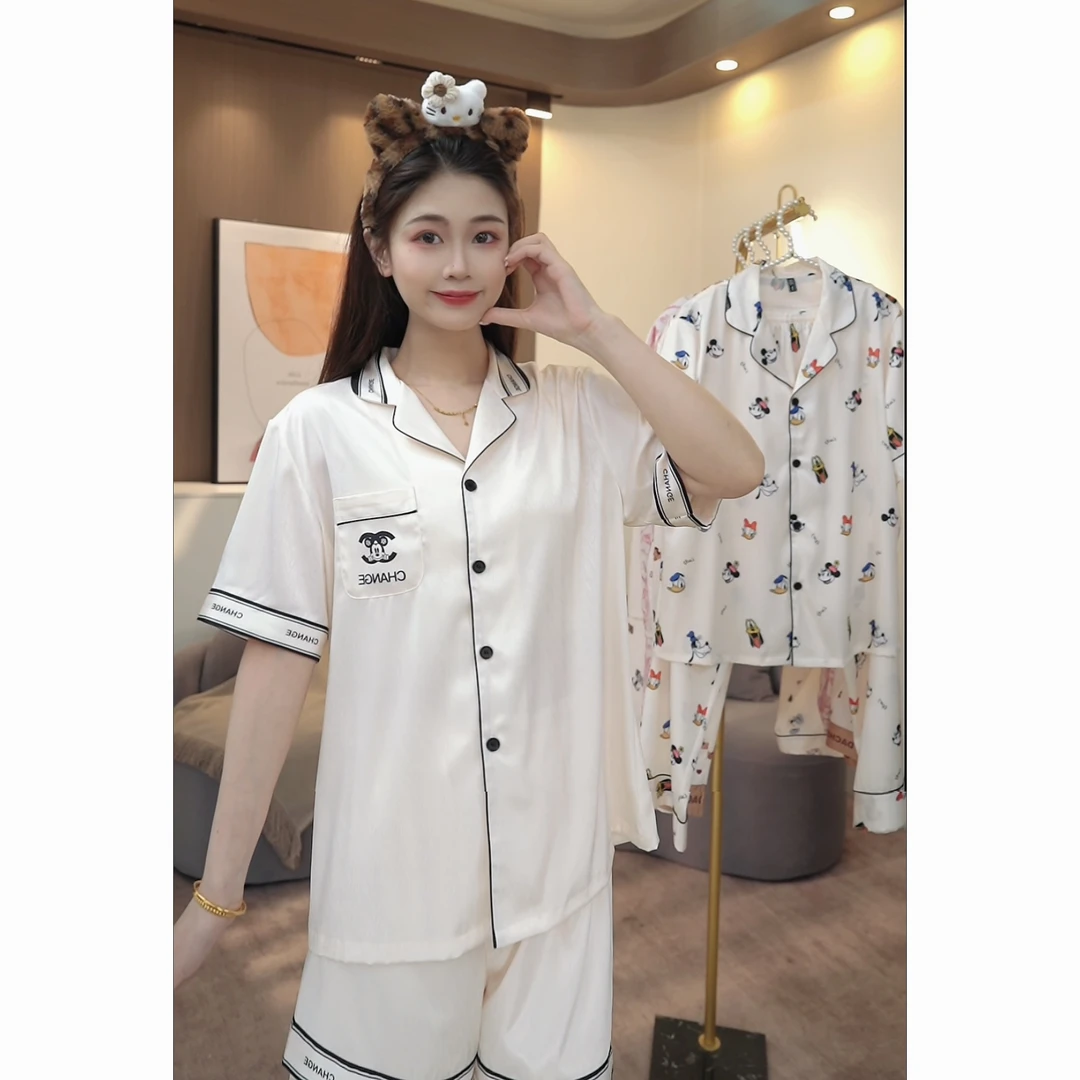 【秀秀家】夏季上新《限定小香》印花丝质高定网红舒适睡衣套装