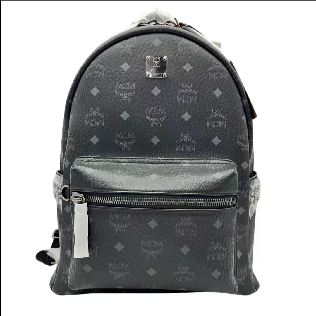 99新 MCM 黑色新款双肩包中小号/MCM经典双肩包书包/ZZ