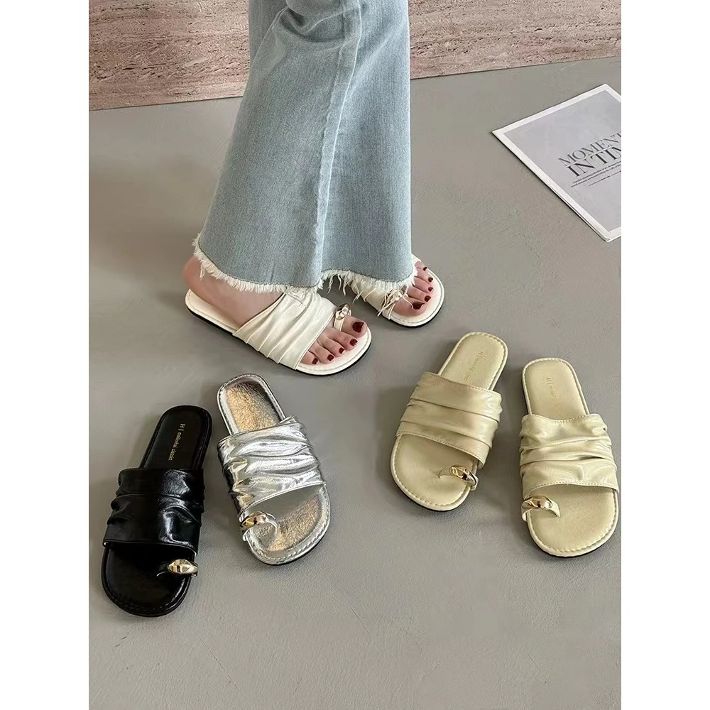 夏款法式拖鞋女新款配裙子仙女风透气拖鞋6253