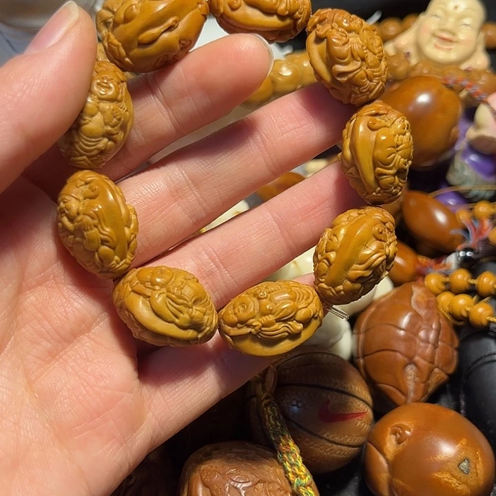 橄榄核手串/手链浮雕财迷