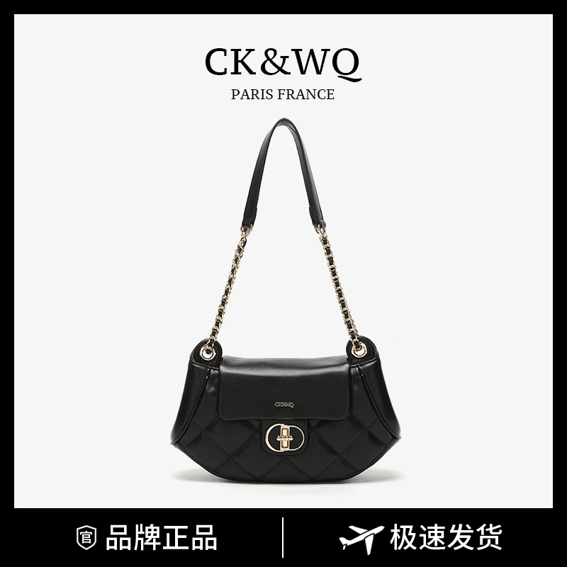 单肩斜挎通勤风单肩包小方包小香风托特包女士单肩褶皱