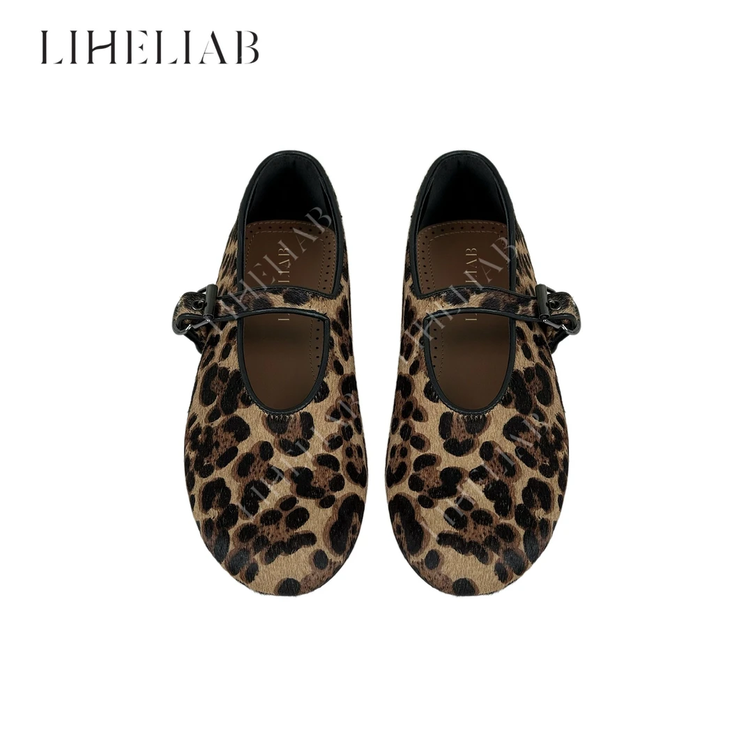 宝儿家 / 野生美 时尚百搭豹纹复古平底浅口玛丽珍休闲单鞋
