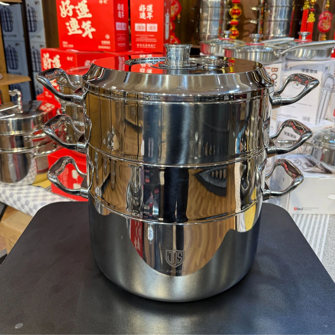不锈钢316三层蒸锅加厚加深多功能蒸鱼蒸包子电磁炉燃气灶30CM