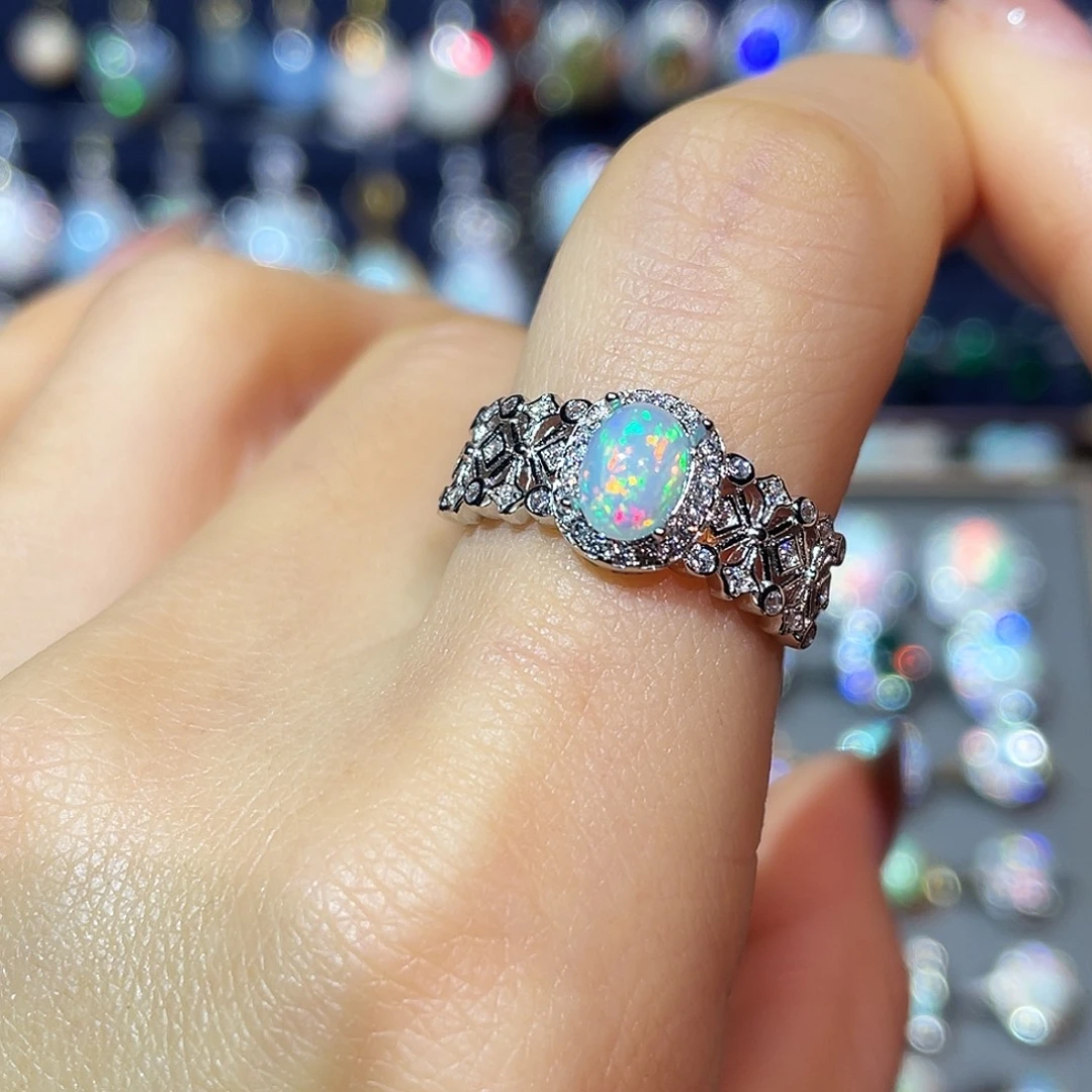 欧泊银S925镶嵌戒指