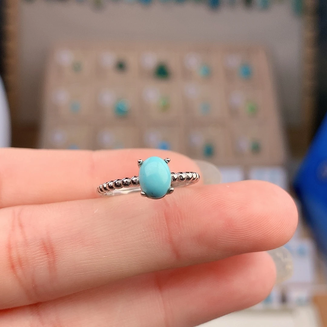 银S925镶嵌绿松石耳饰