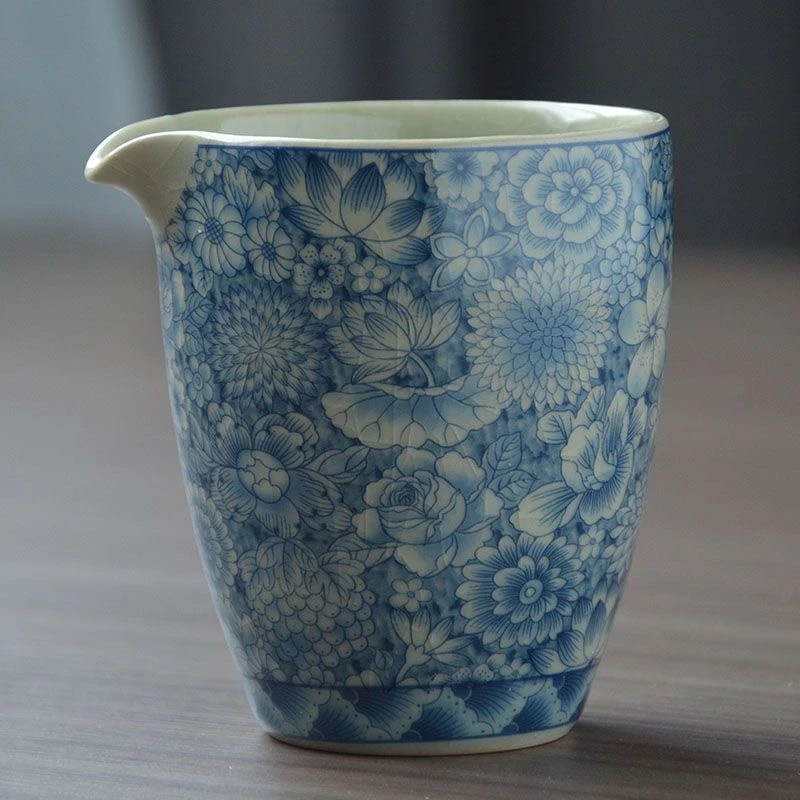 新式繁花公道杯陶瓷家用公道杯