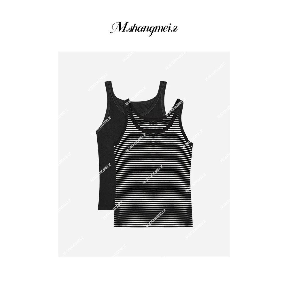 M.SHANGMEI.Z/沐熙【偏爱松弛】美大哥美背条纹打底通勤背心X012045