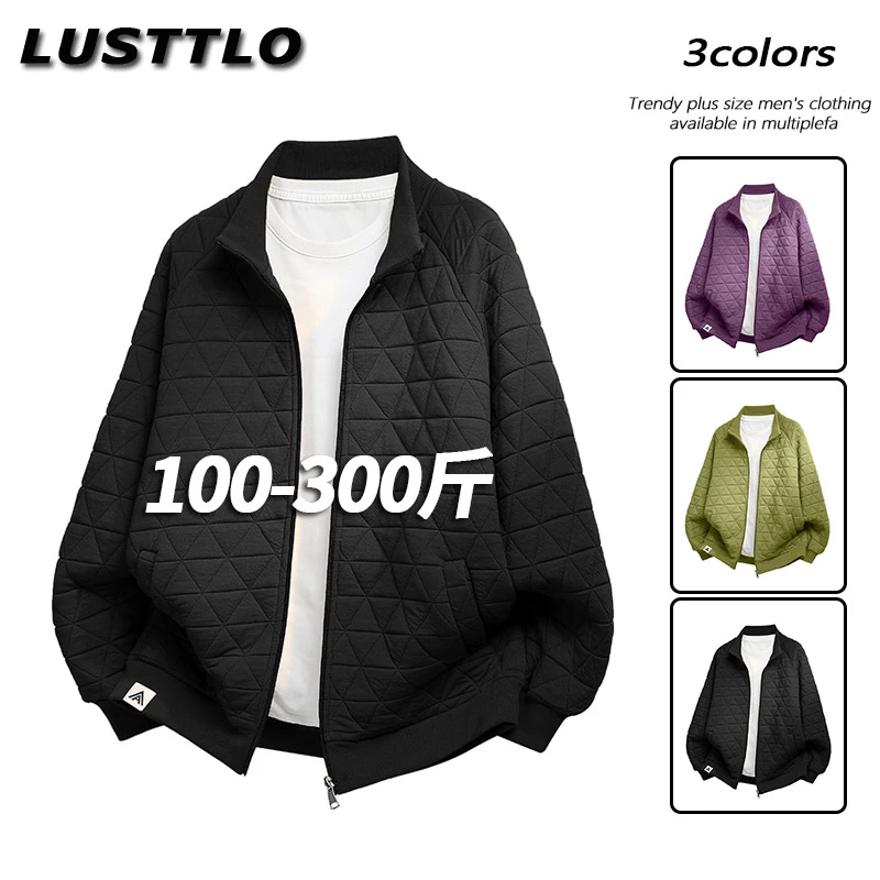 潮牌大码摇粒绒男士棉衣外套秋冬季新款加棉加厚宽松休闲立领棉服