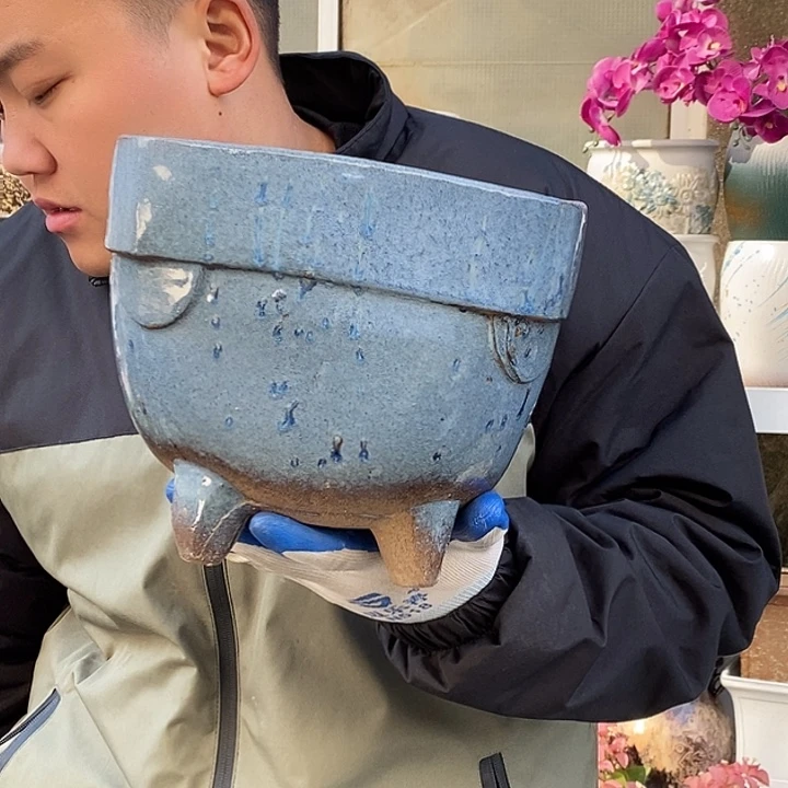 紫砂花盆口23高21处理