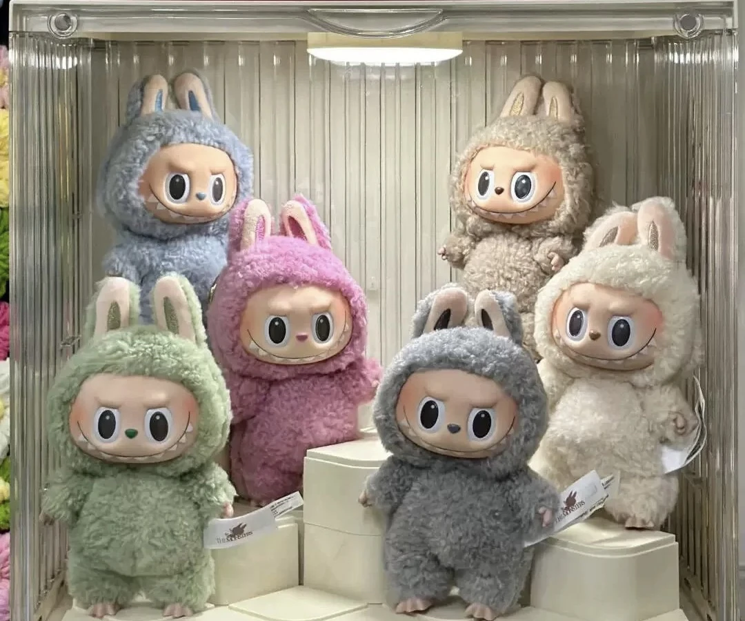 一代系列搪胶脸盲盒马卡龙潮玩毛绒公仔钥匙扣