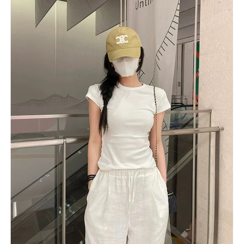 27686韩代高货修身显瘦高弹T恤3811  衣长51