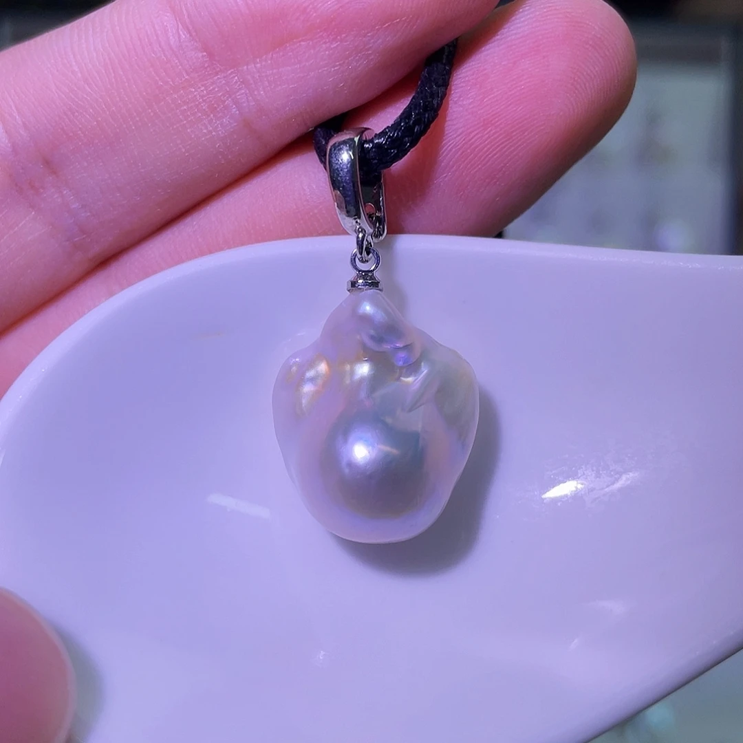 合金天然淡水珍珠吊坠项链淡水珍珠