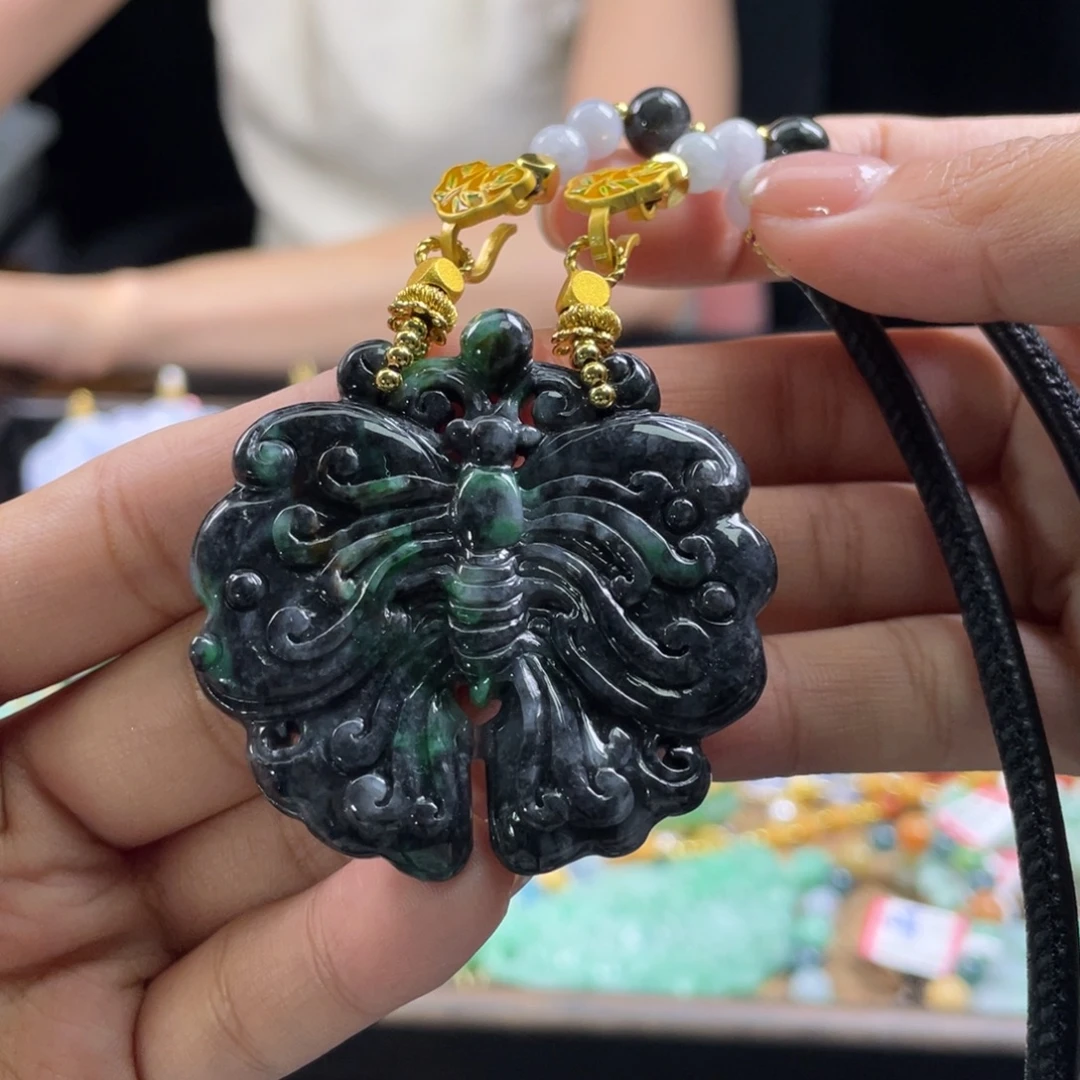 翡翠未镶嵌颈饰代编织