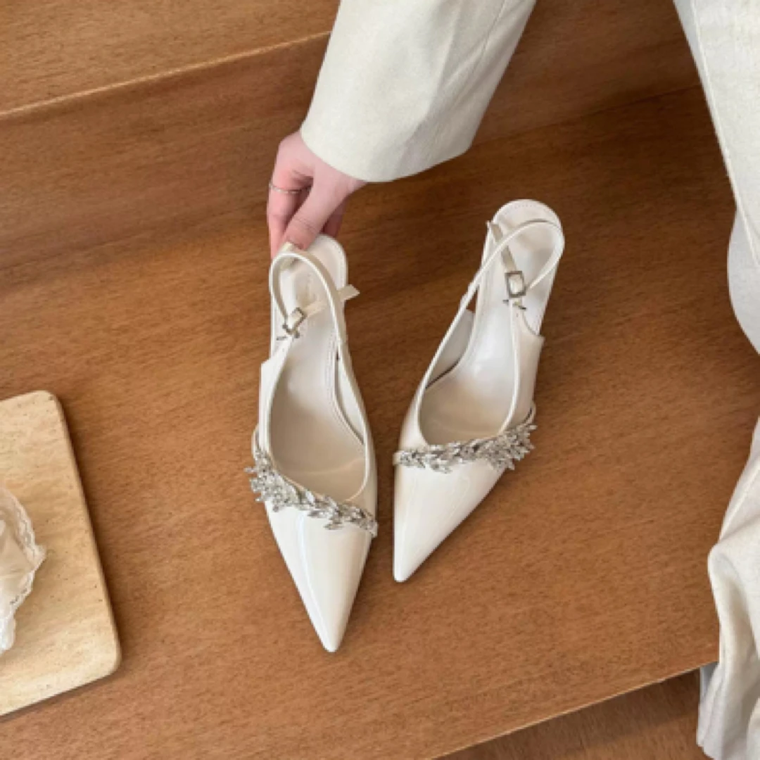 漆皮高跟时装凉鞋银色高跟鞋凉鞋低跟失序混搭风