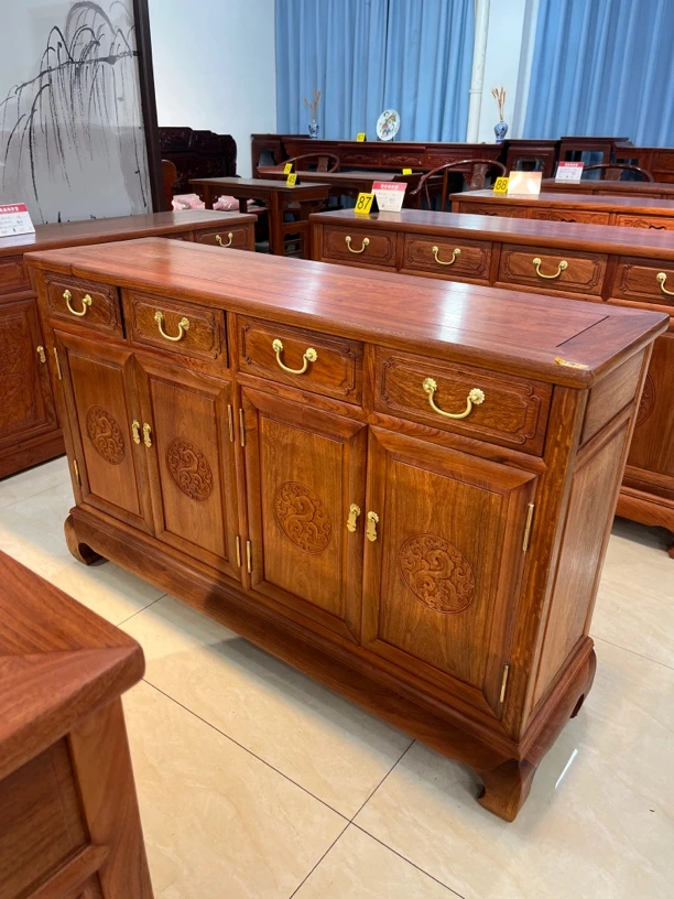 精品缅甸花梨木大果紫檀餐边柜客厅卧室多功能储物柜收纳柜