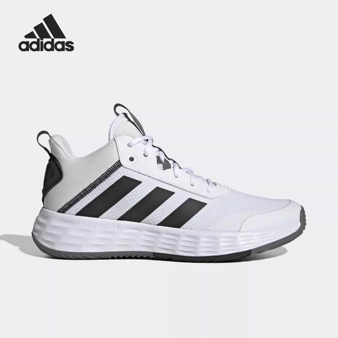 【微瑕】adidas OwnTheGame时尚舒适低帮篮球鞋男款白黑色  H00469