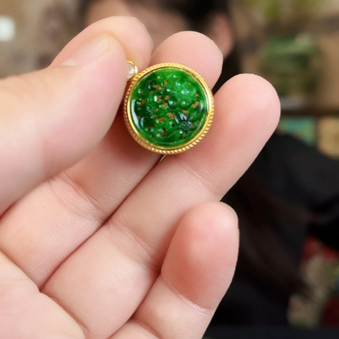 翡翠银S925镶嵌颈饰吊坠