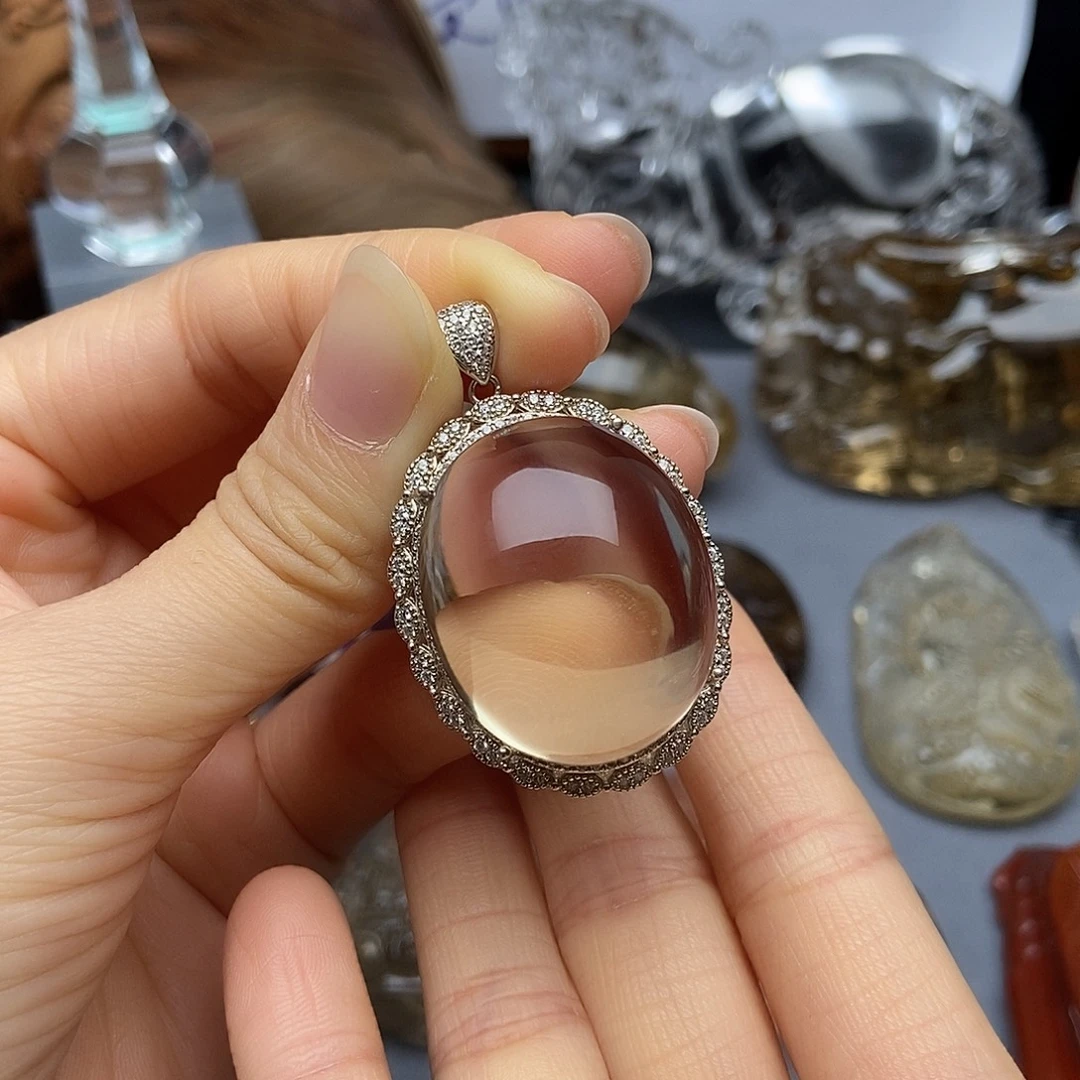 银S925镶嵌水晶颈饰吊坠