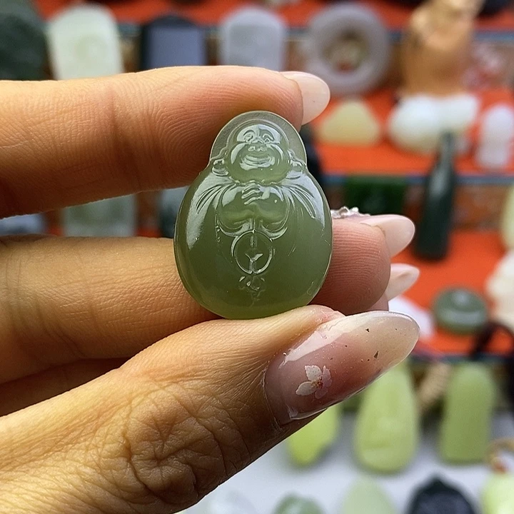 和田玉未镶嵌颈饰福利佛公吊坠