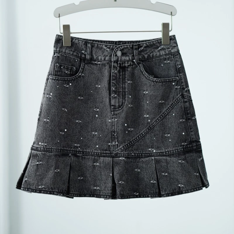 【三C・伊】S648-1  女装时尚夏季牛仔短半裙灰色Y22310913N30