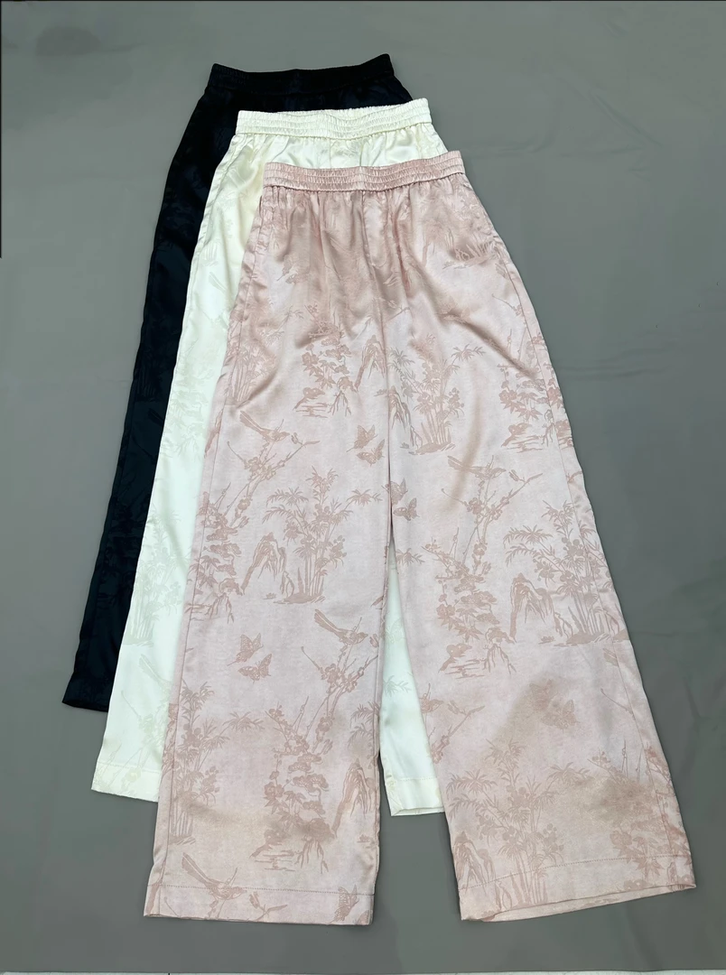 【深圳南油】提花刺绣夏季冰凉休闲裤6189