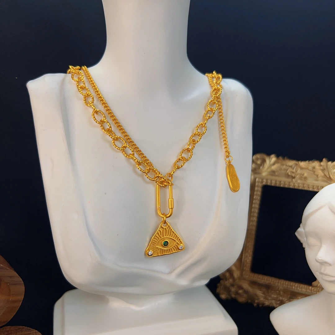 铜合金锆石项链 哈尼西牧时尚百搭项链#0009132