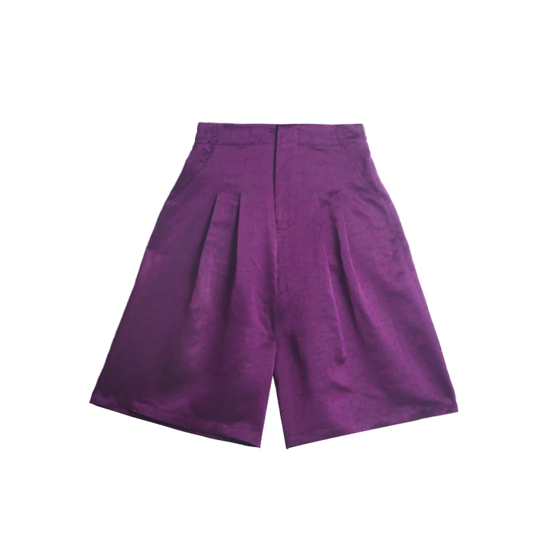 40姆米缎面龟纹满桑香云纱 松紧腰中裤252173-1-2