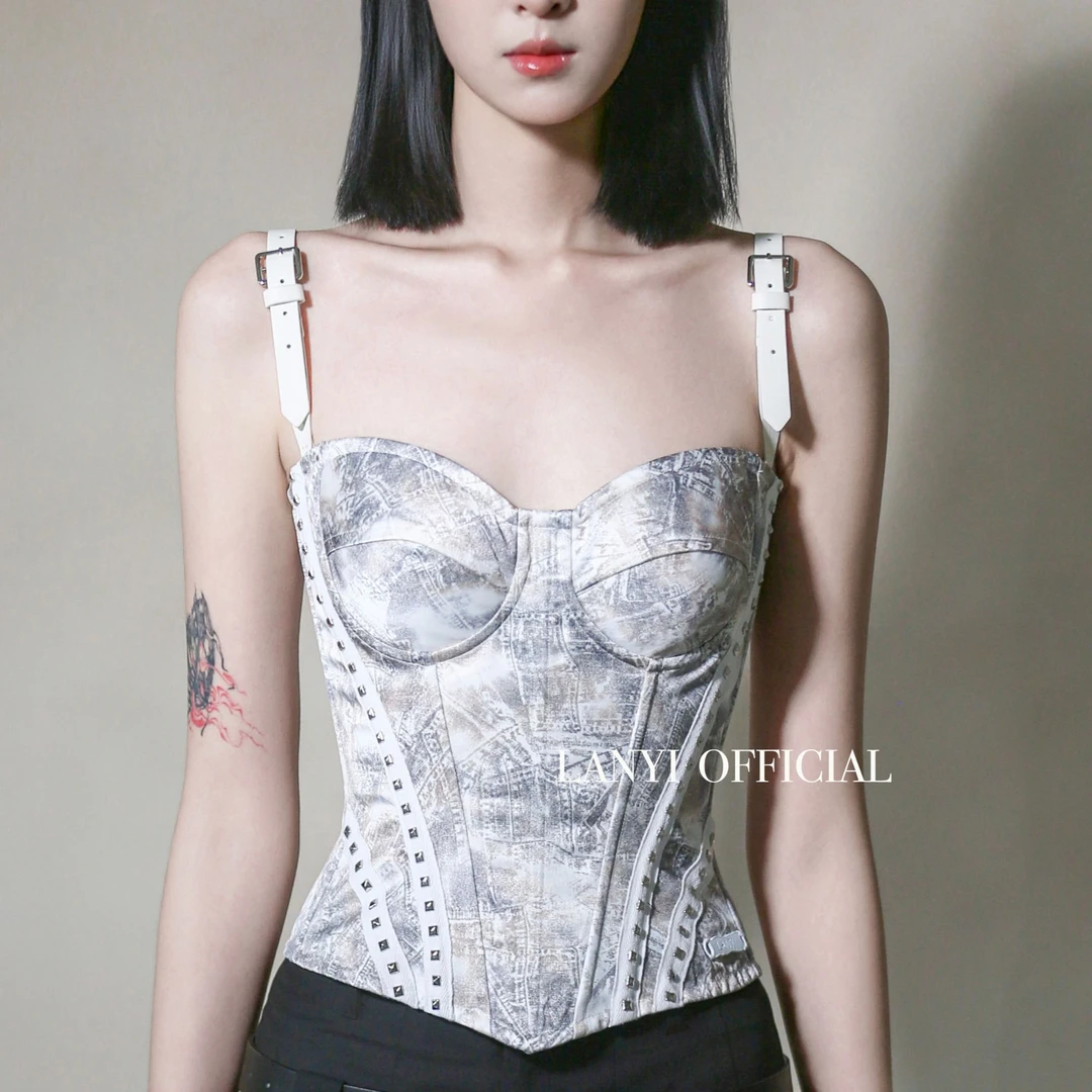LANYI岚怡壹星芒塑身收腰鱼骨胸衣清冷系衣服
