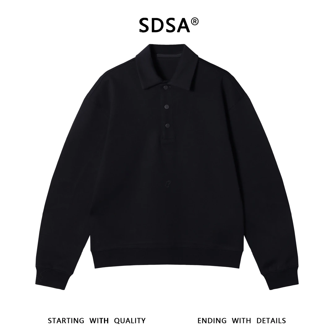 SDSA男士秋冬新款痞帅男装韩版纯色polo卫衣简约显瘦休闲上衣时尚