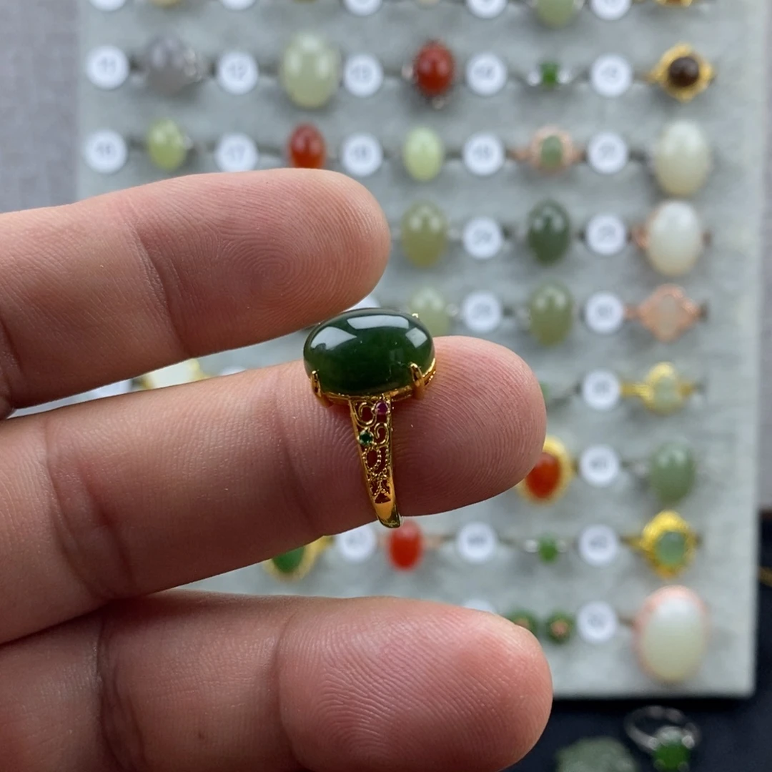 和田玉（碧玉）戒指合金