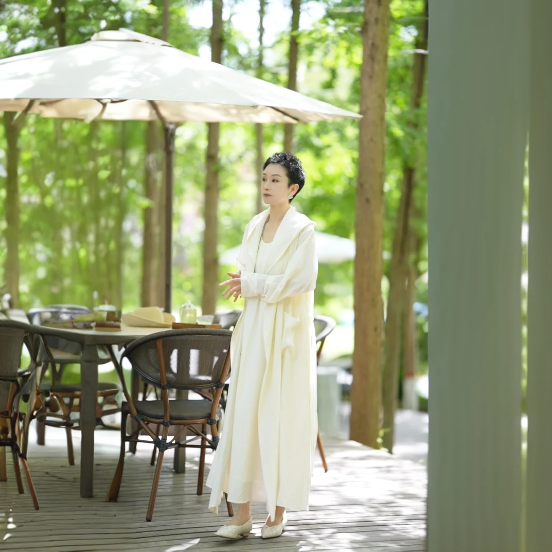 溏朵记 2025夏季新款防晒衣轻薄透气舒适百搭休闲长款外套女88175