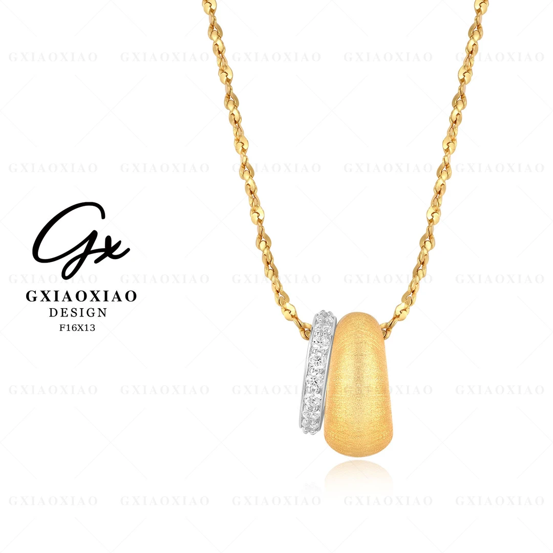 坠链均925银 GXX 【日月星辰】气质时尚精致百搭双色项链 F16X13