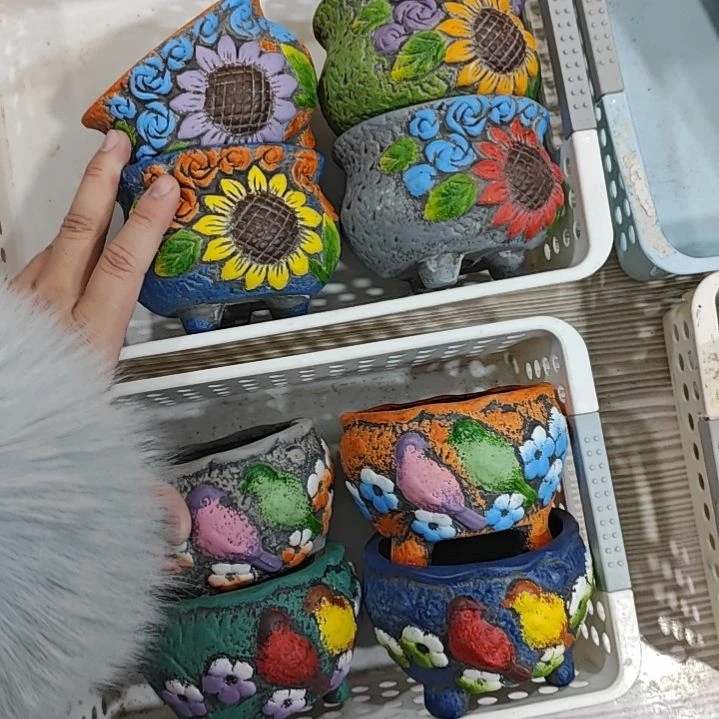 红陶吸水透气的白陶花盆凑满12发货