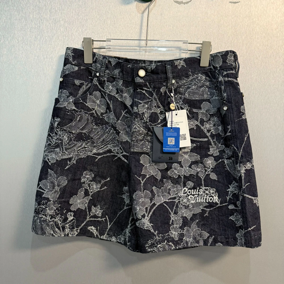未使用 LouisVuitton/路易威登 SS24菲董花卉牛仔短裤31码256203