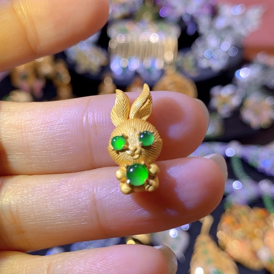 吊坠(不含链)银S925镶嵌翡翠