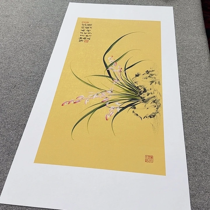国画国画立体兰花