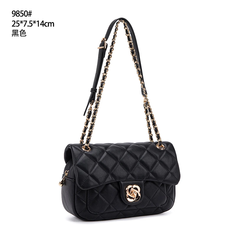 【初阳甄选】QYX-9850-黑色单肩复古轻奢单肩包百搭ins风极简风女包