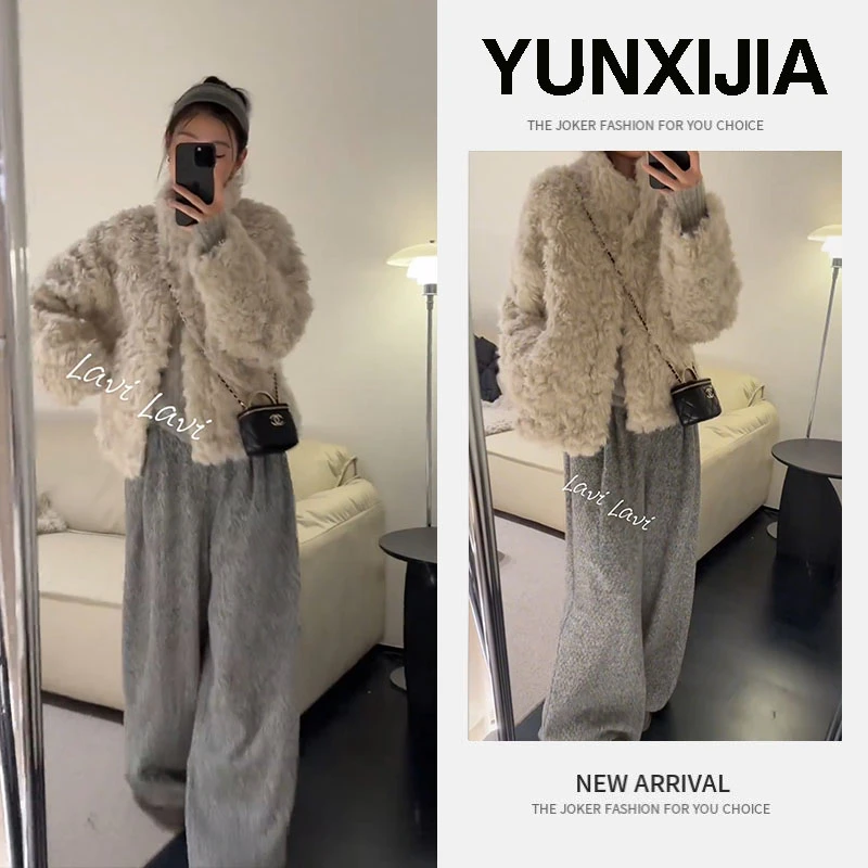 2025秋季新款时尚法式慵懒风宽松百搭休闲外套裤子两件套