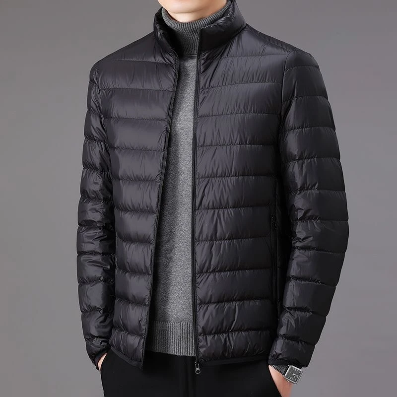 【反季清仓】轻薄男士立领羽绒服连帽新款运动短款保暖外套大码户外