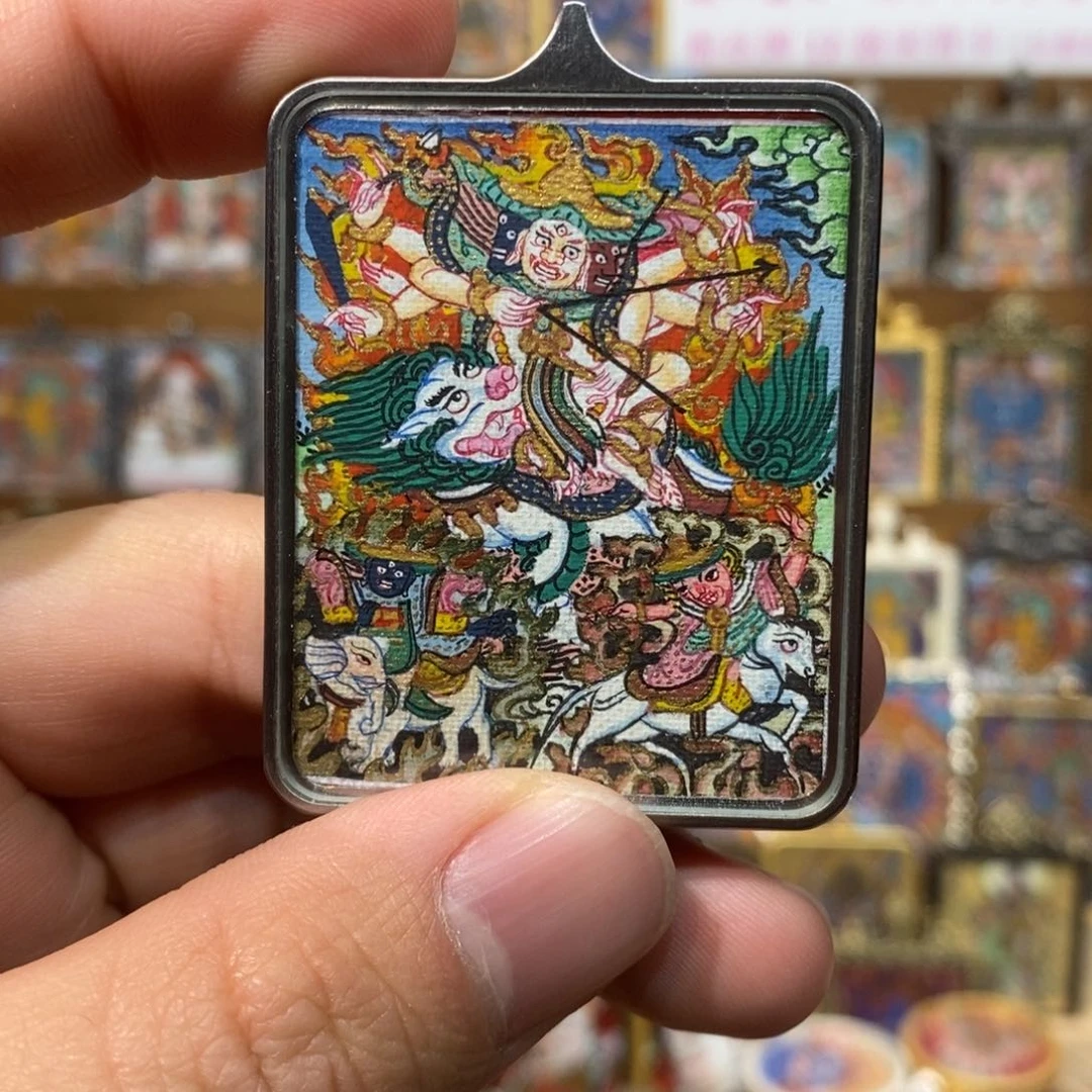 吊坠开播特惠白哈儿三尊纯手绘唐卡尼卡