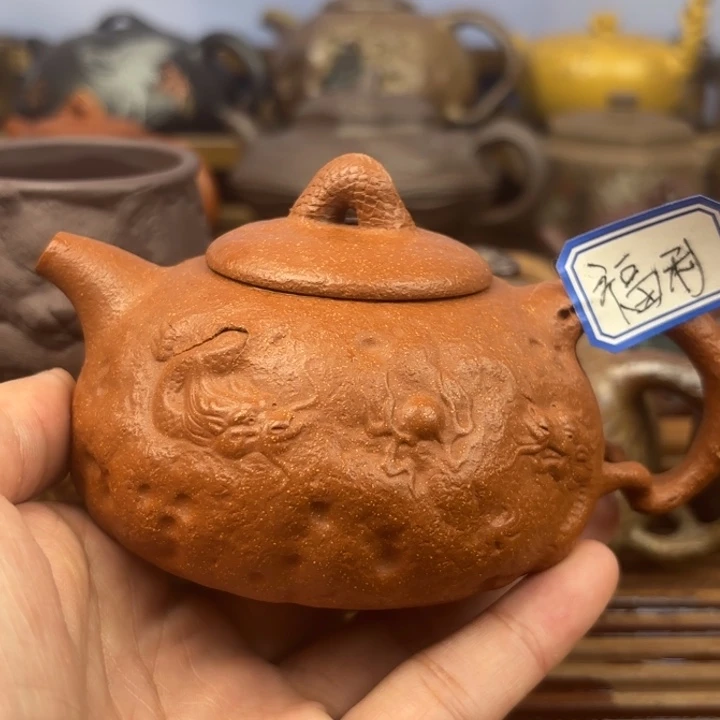 茶壶紫砂双龙供春红将坡170c
