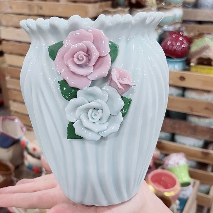 有孔.凑单10元陶瓷花盆发货！