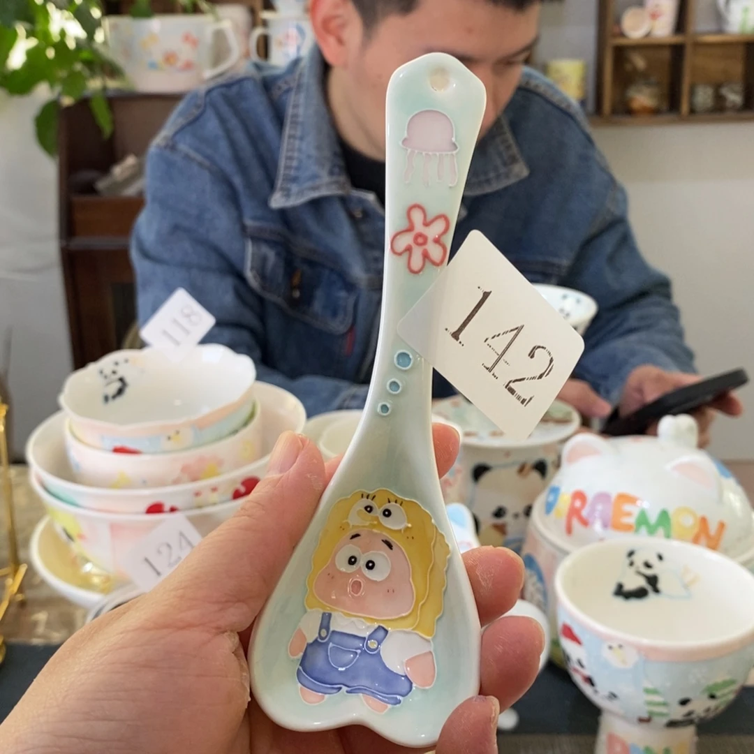 瓷片景德镇釉下彩手绘