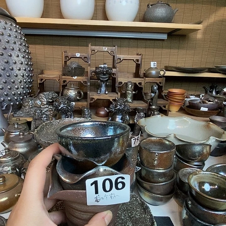 烟****高温柴烧陶泥三件