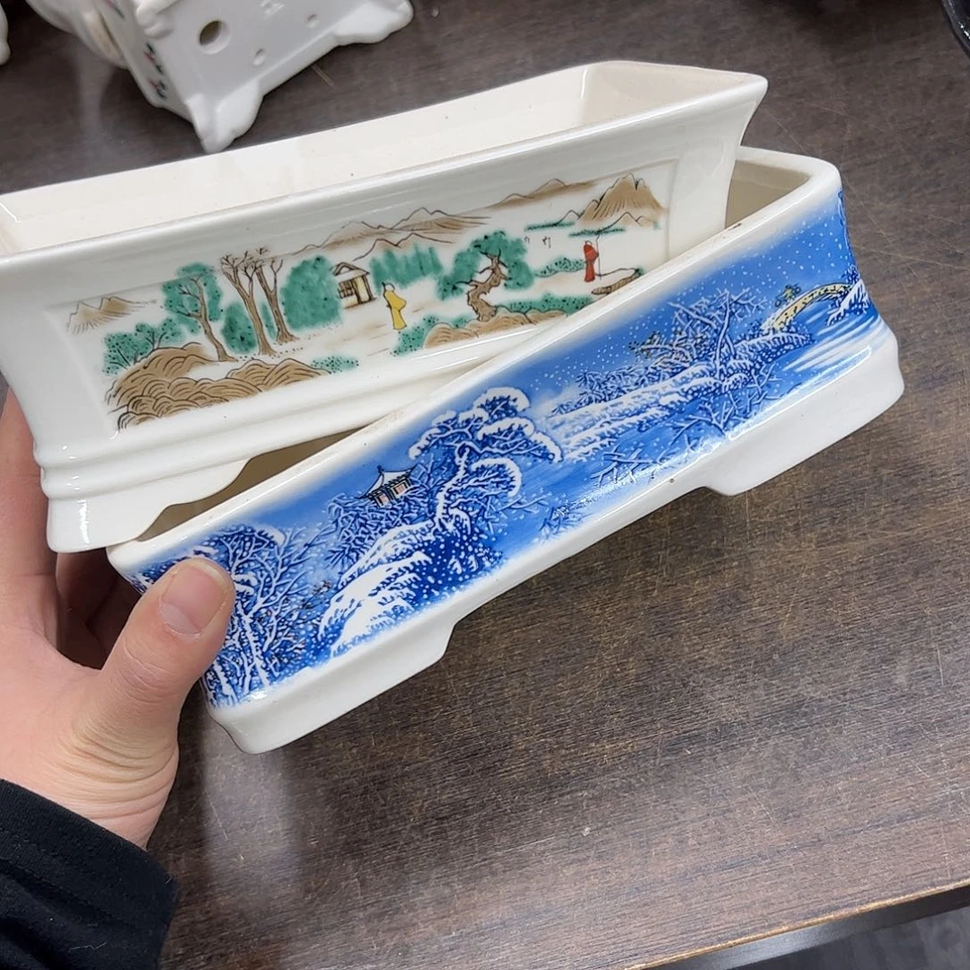 紫砂花盆766号瑕疵2个20/13/6cm福利