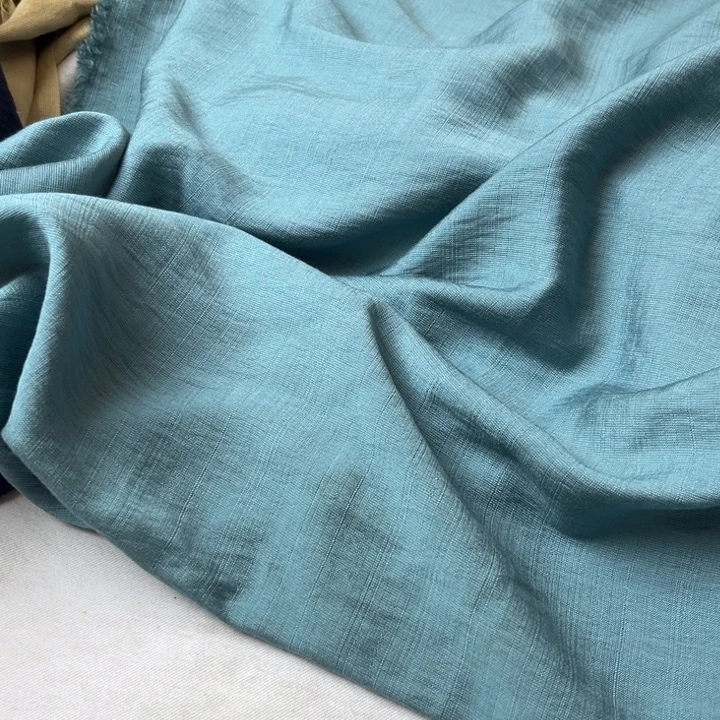 棉混纺蓝绿麻棉2米