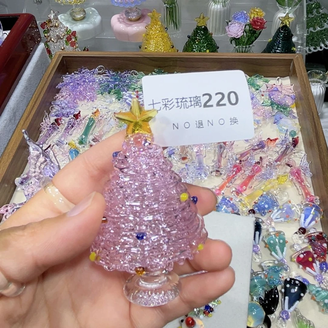 叮***咚玻璃颈饰220粉色圣诞树