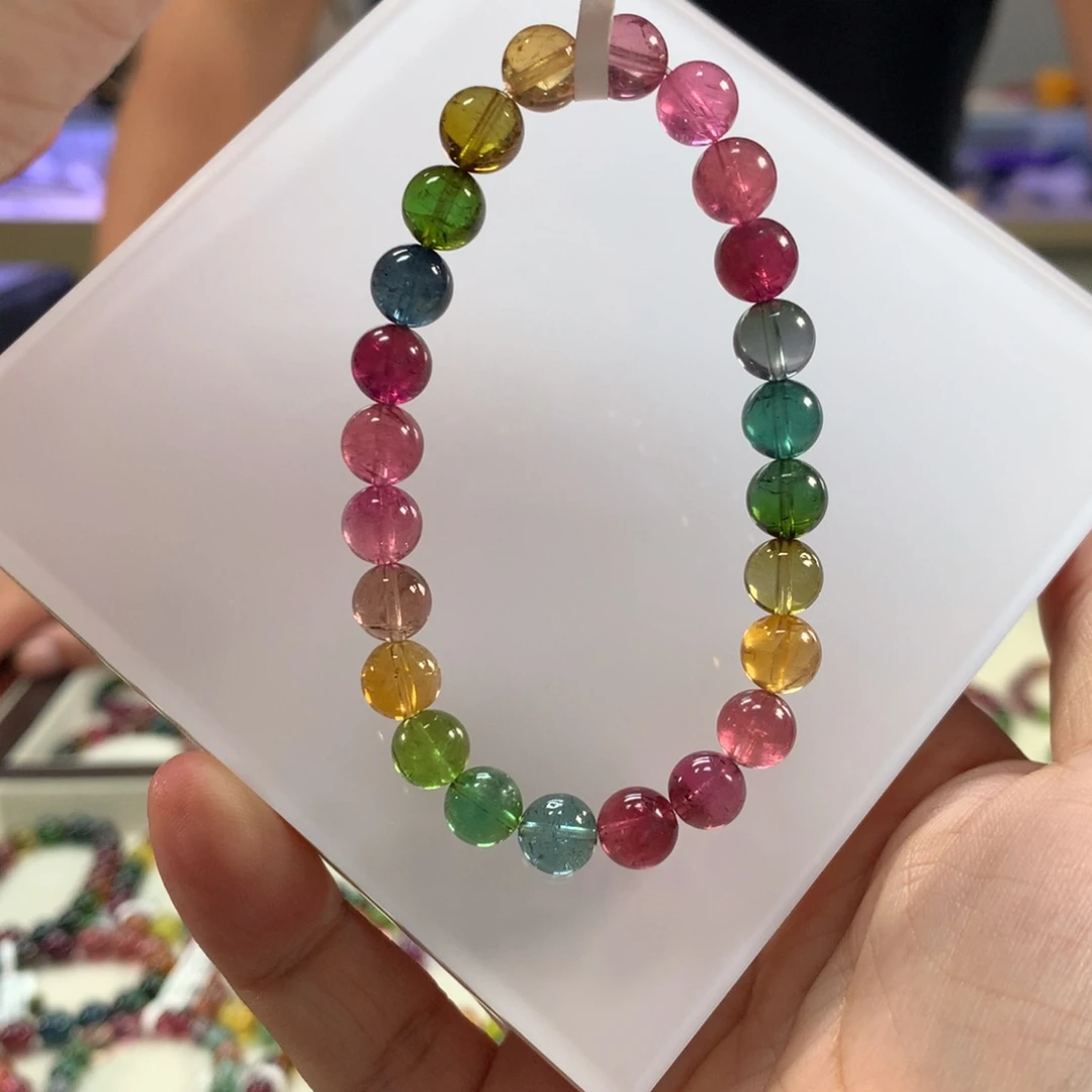 未镶嵌手链碧玺7:8左右