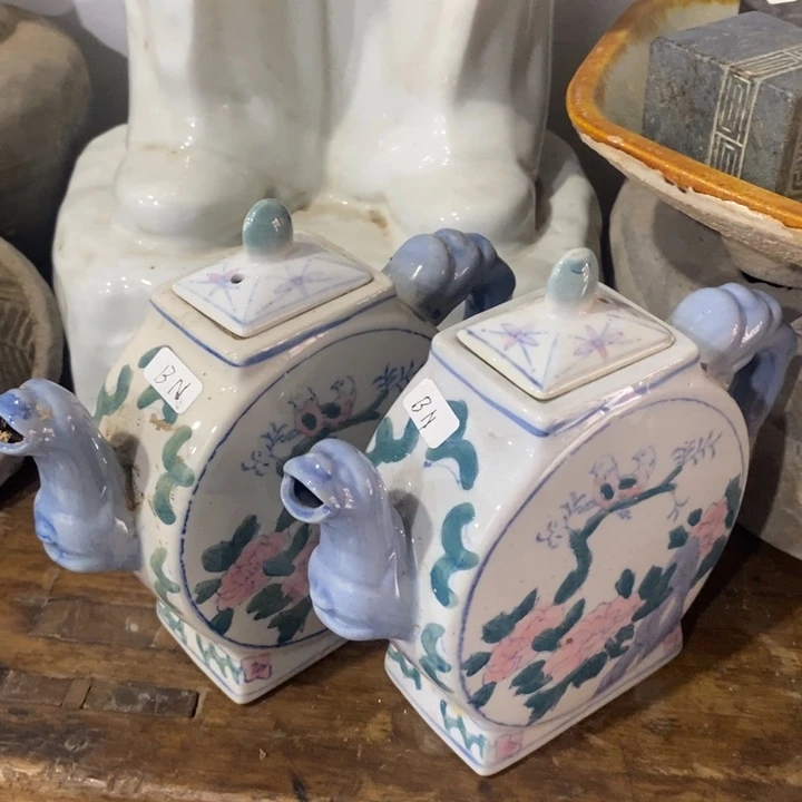 手工艺品琉璃两个茶壶